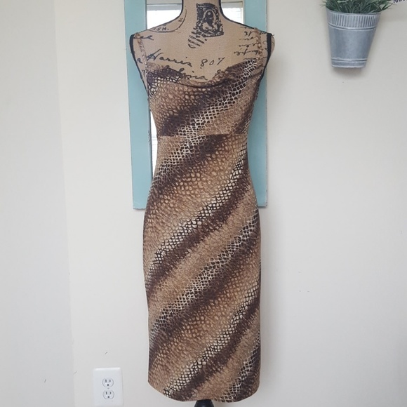 My Michelle Dresses & Skirts - Animal Print Dress Brown & Gold